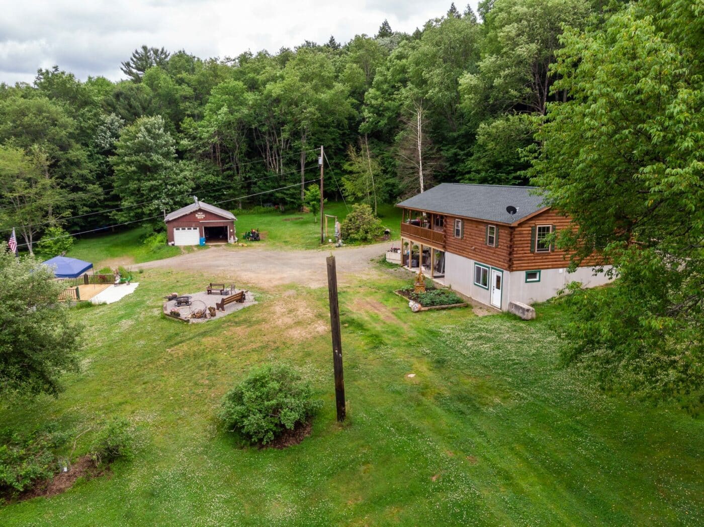 front yard of cabin in coudersport pa