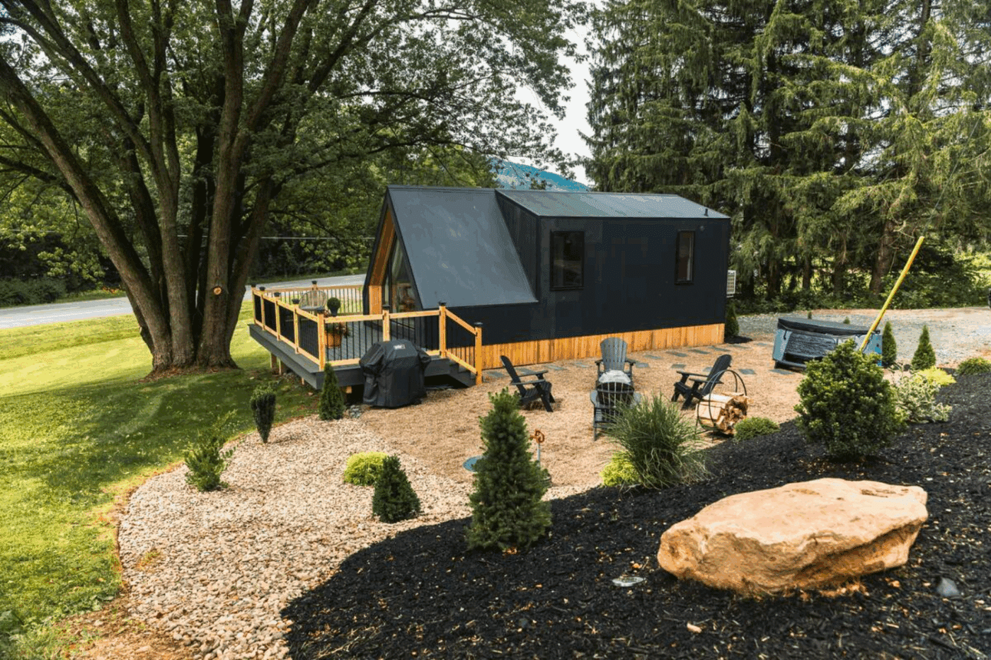 A Frame Park Model tiny home in Gaines Pa