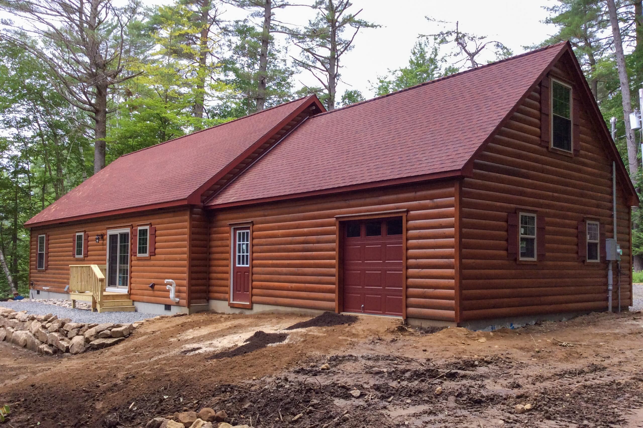 24x28 attached Log cabin garage
