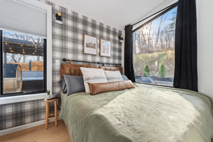 bedroom inside an ADU in North Carolina
