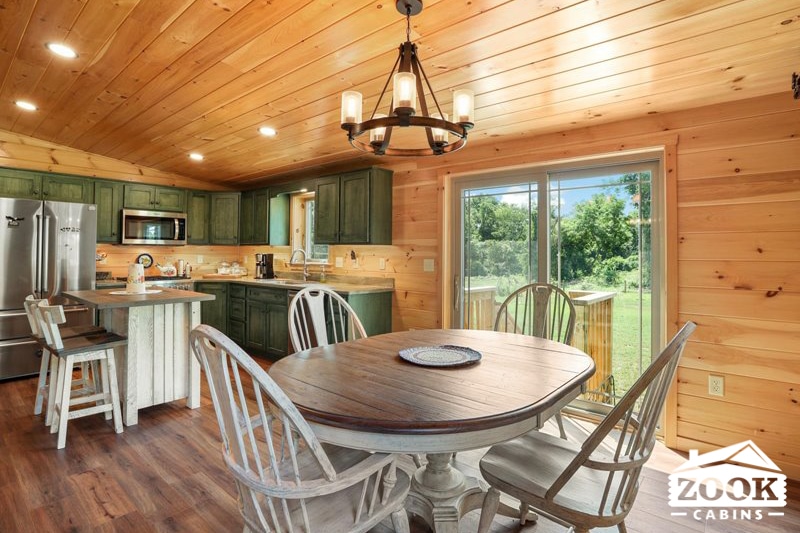 dining room log home in phillipsburg NJ