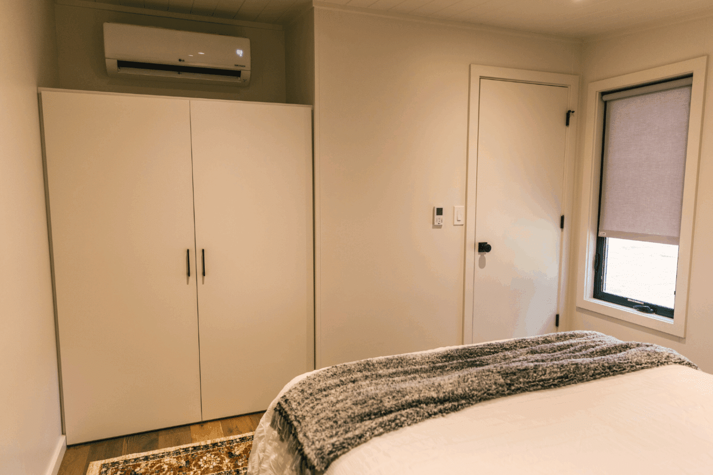 closet in Rockwood park model tiny built and designed by zook cabins