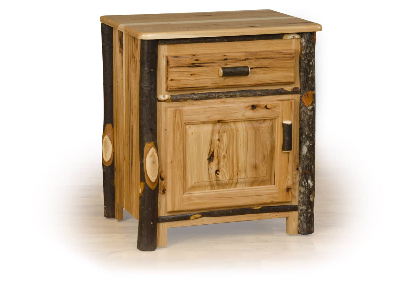 closed night stand log cabin bedroom set