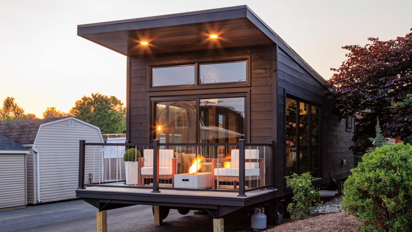 Showing a park model to demonstrate how to winterize a park model home for winter