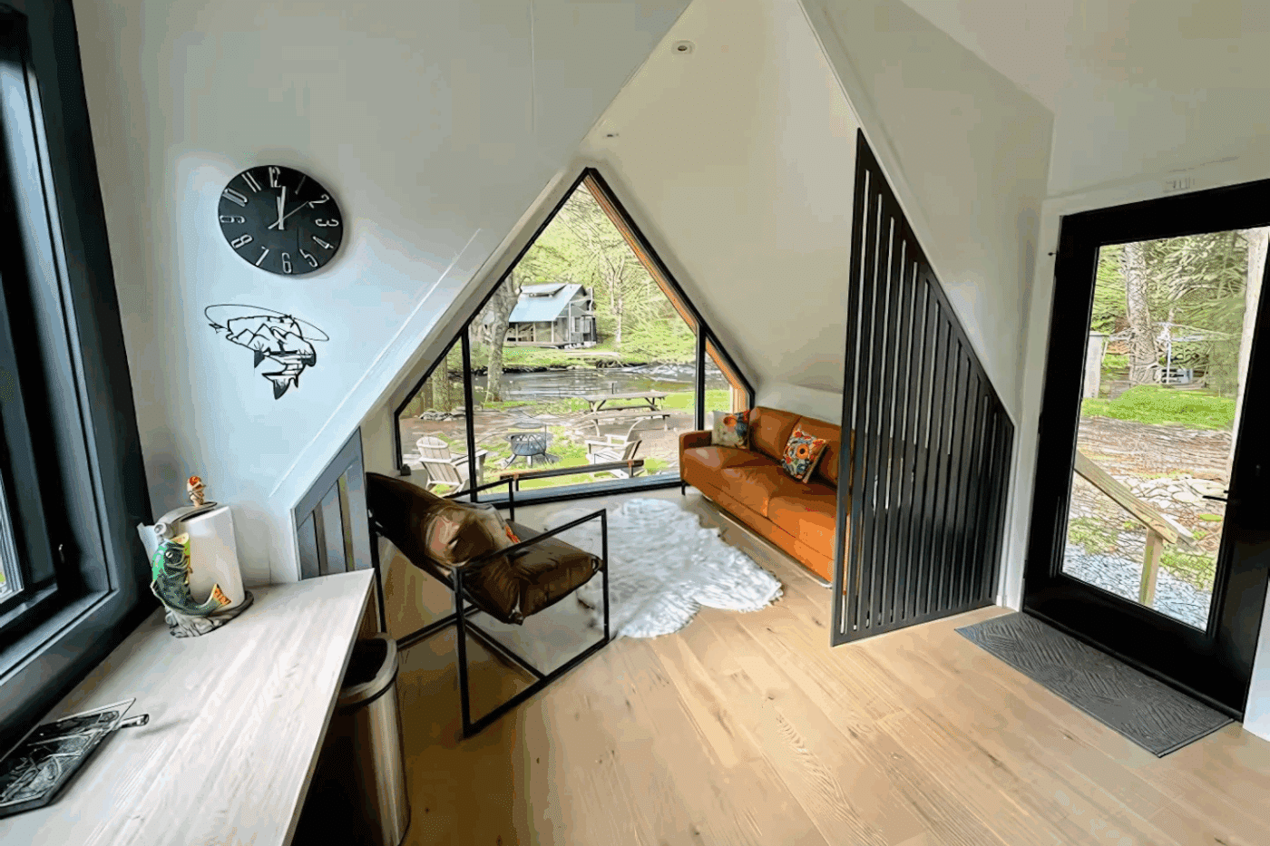 A Frame Park Model kitchen tiny home in New york built by Psy Homes