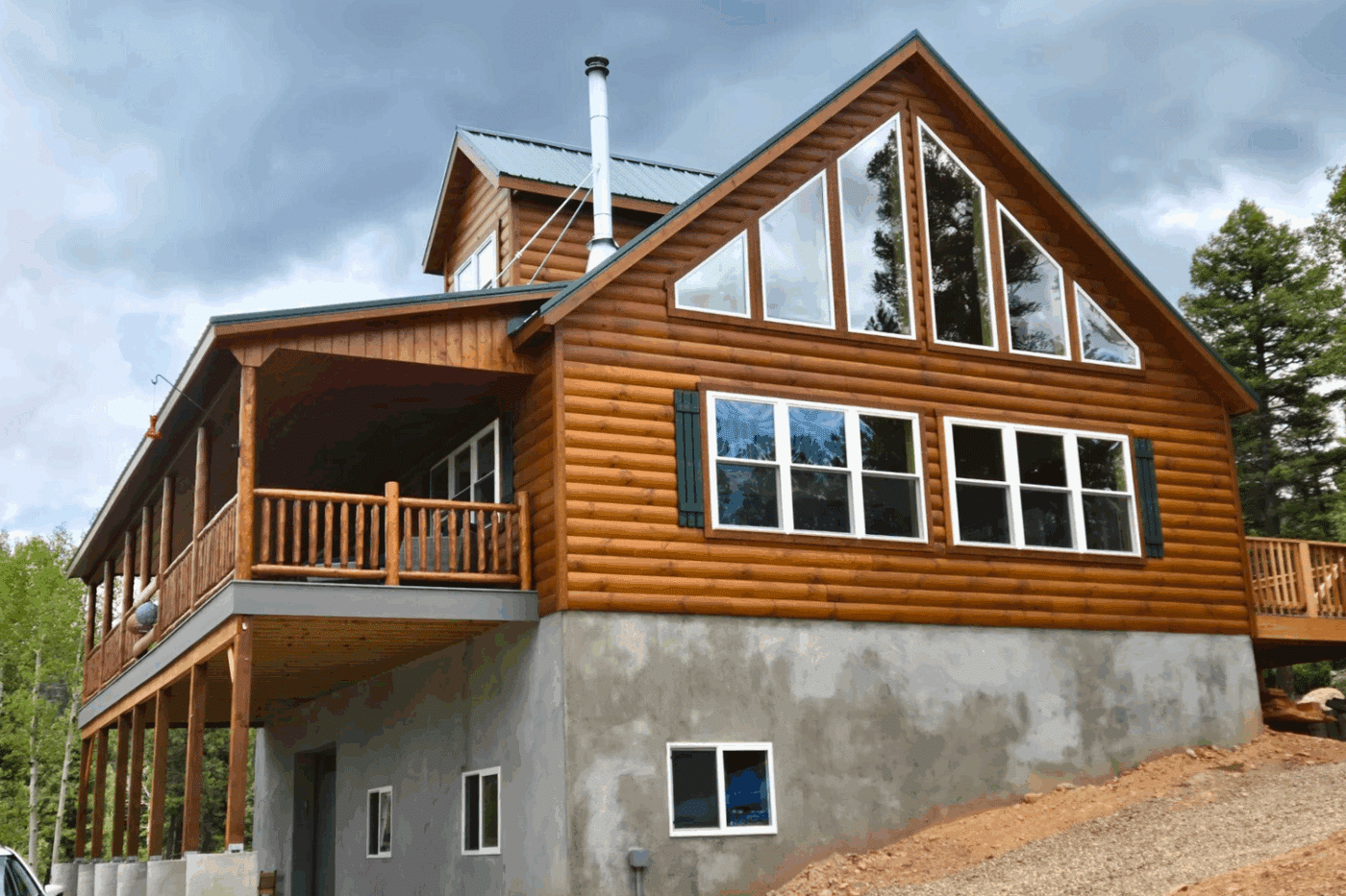 30x48 Glacier Log Cabin in Holloway Angel Fire NM built designed and delivers by Psy Homes in Gap Pa