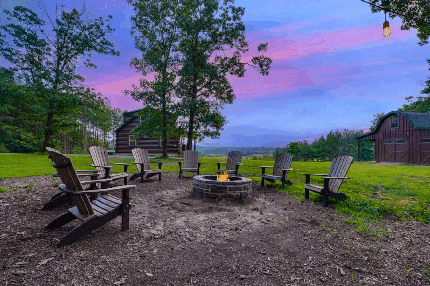 Outdoor hospitality area of Mountaineer Deluxe in Warfordsburg Pa built and designed by Psy Homes