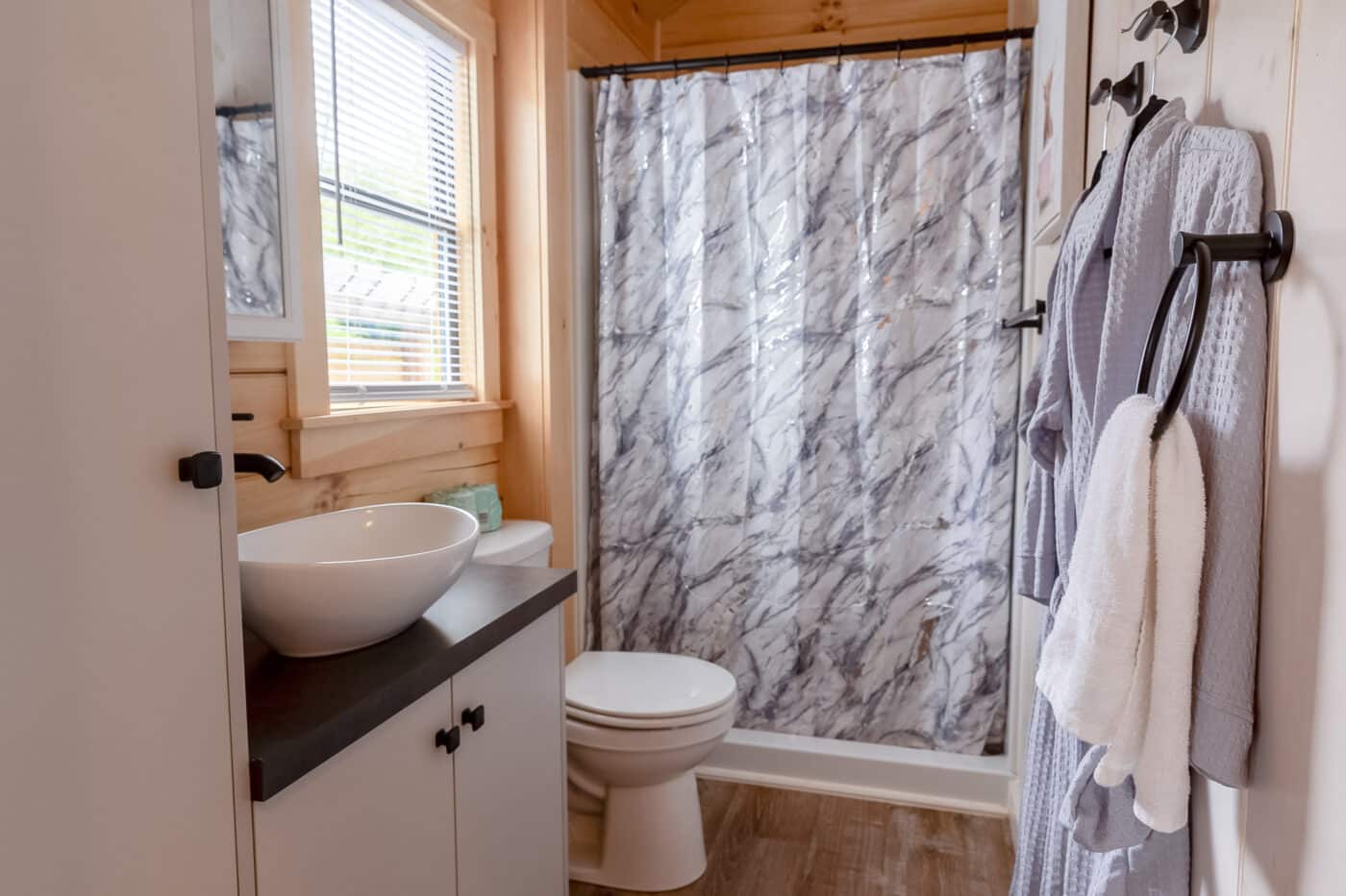 Pinecrest Log Park Model Bathroom