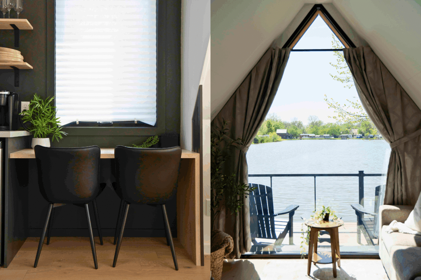 Sitting areas in Psy Homes A frame park model tiny home in New Holland Pa