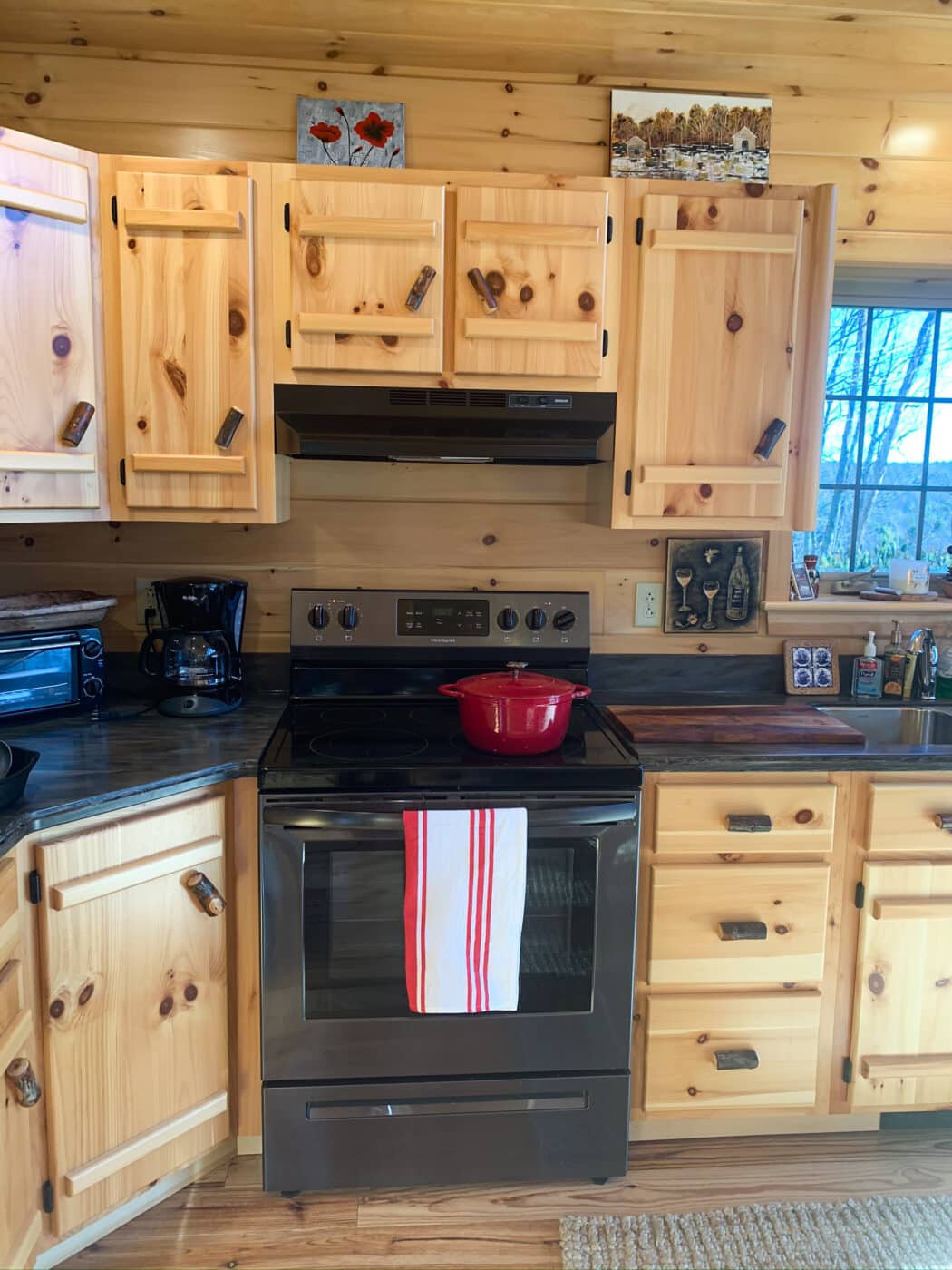 kitchen setup in cabin in jim thorpe pa
