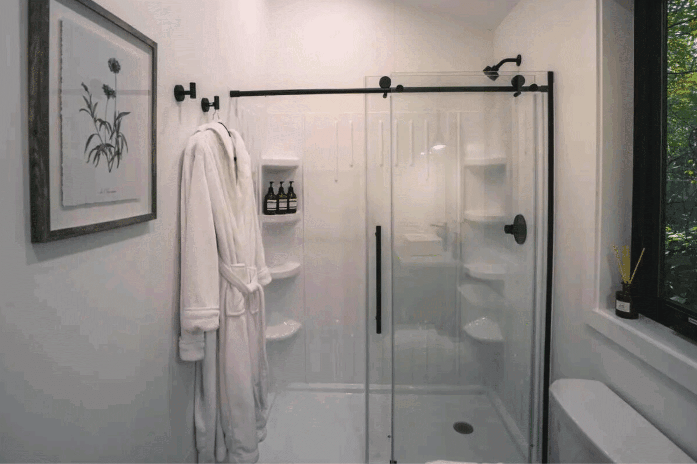 Zook cabins bathroom in a frame park model in Skykomish Washington