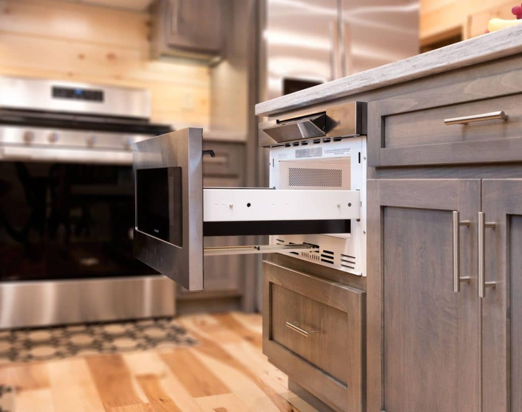 Microwave Drawer for Your Log Cabin