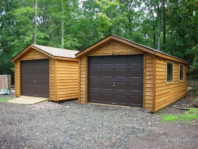 wood siding single car garage 1