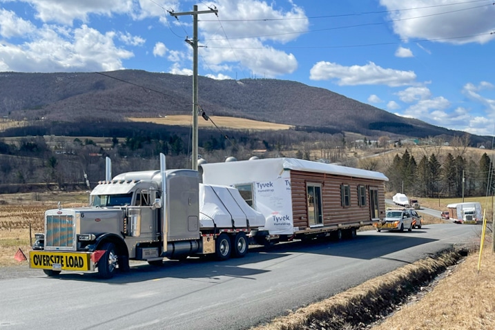 Prefab Cabin in Gilboa NY delivery