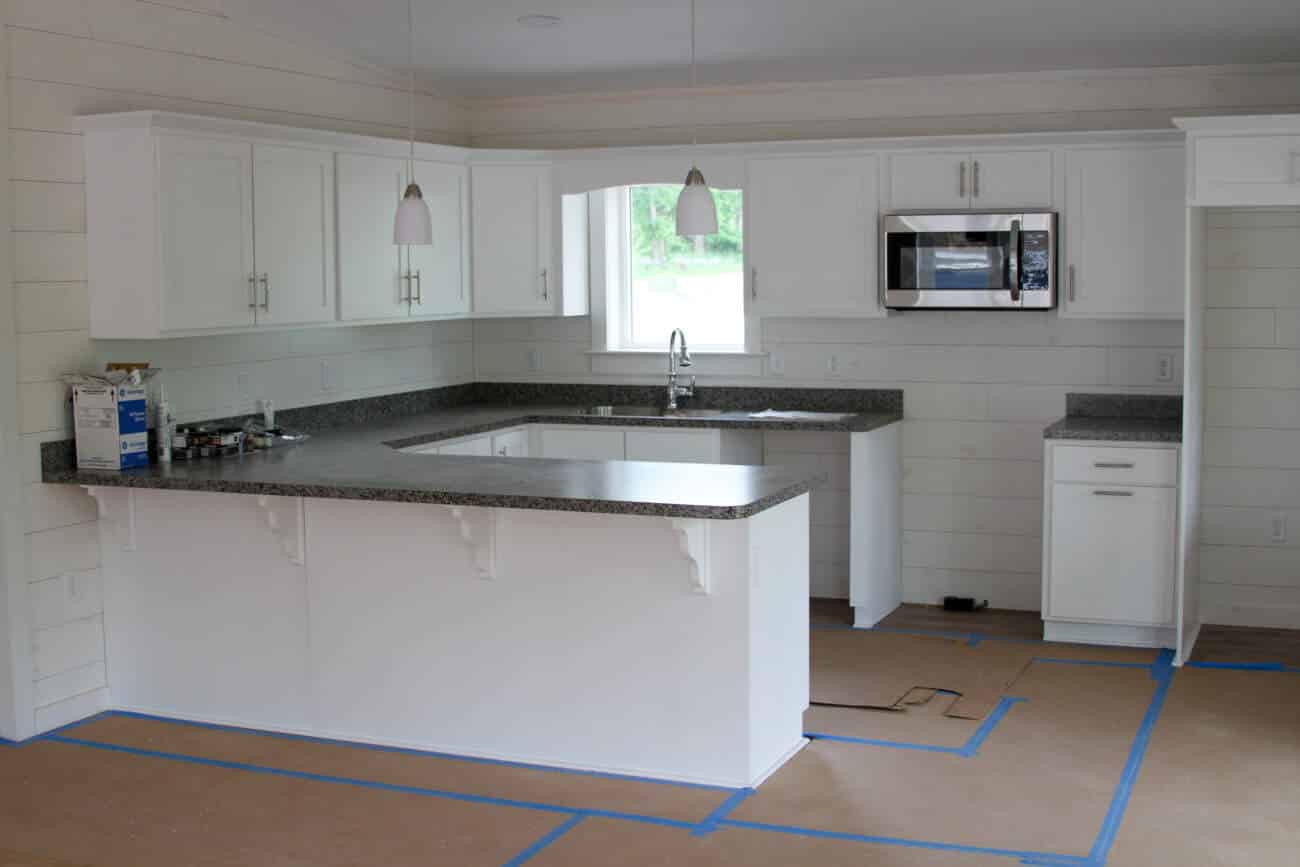 kitchen in a modern farmhouse cabin
