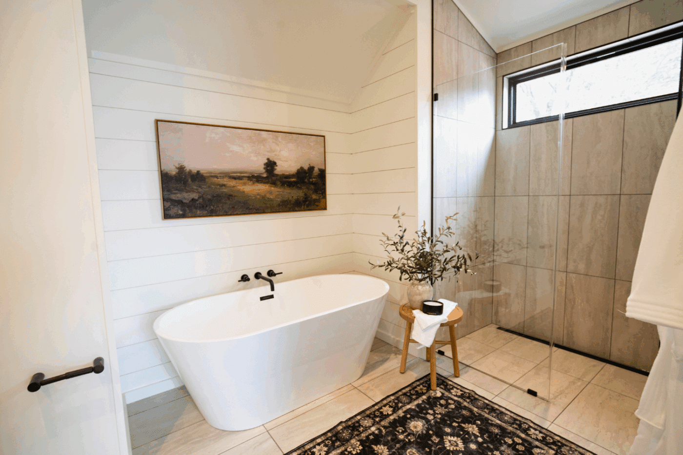 A frame studio park model tiny home with large soaking tub and walk in shower at Red Run Resort in New holland PA site 138