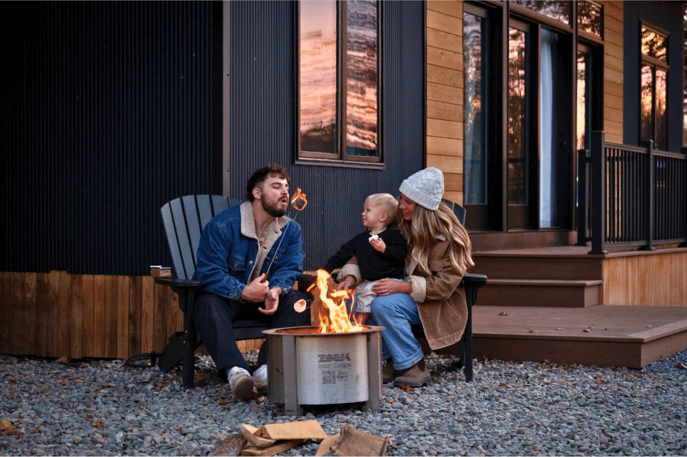 Camper living community and social connections with zook cabins park models