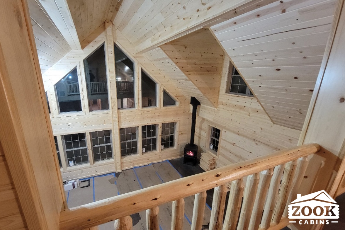 Glacier Prefab Log Home in Glade Park CO vista glass