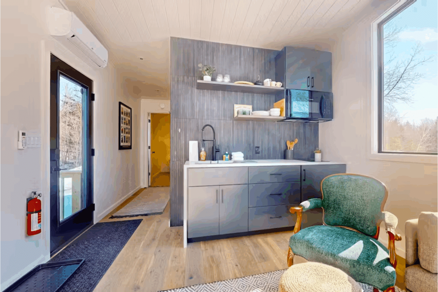 Rockwood tiny home kitchen built and designed by Psy Homes located in Weston VT