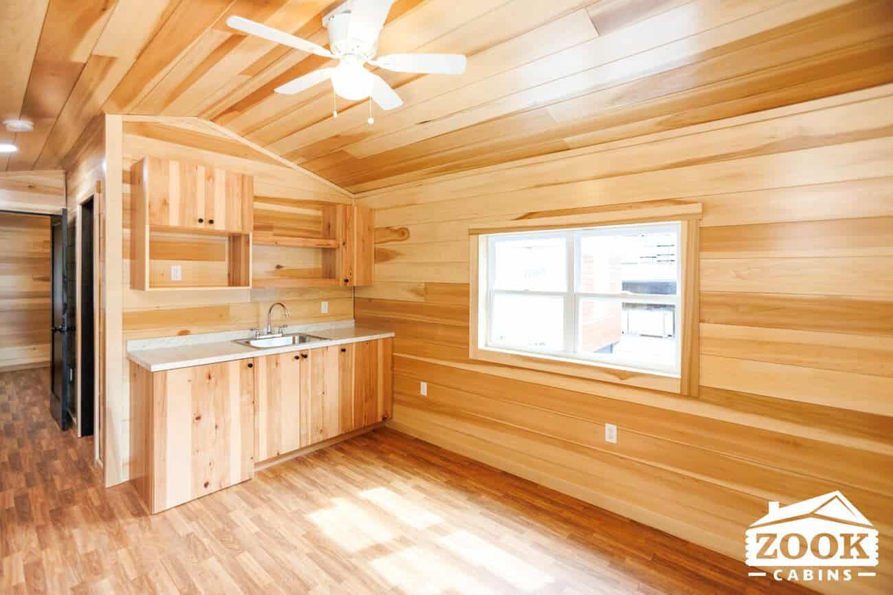 Small park model cabin interior