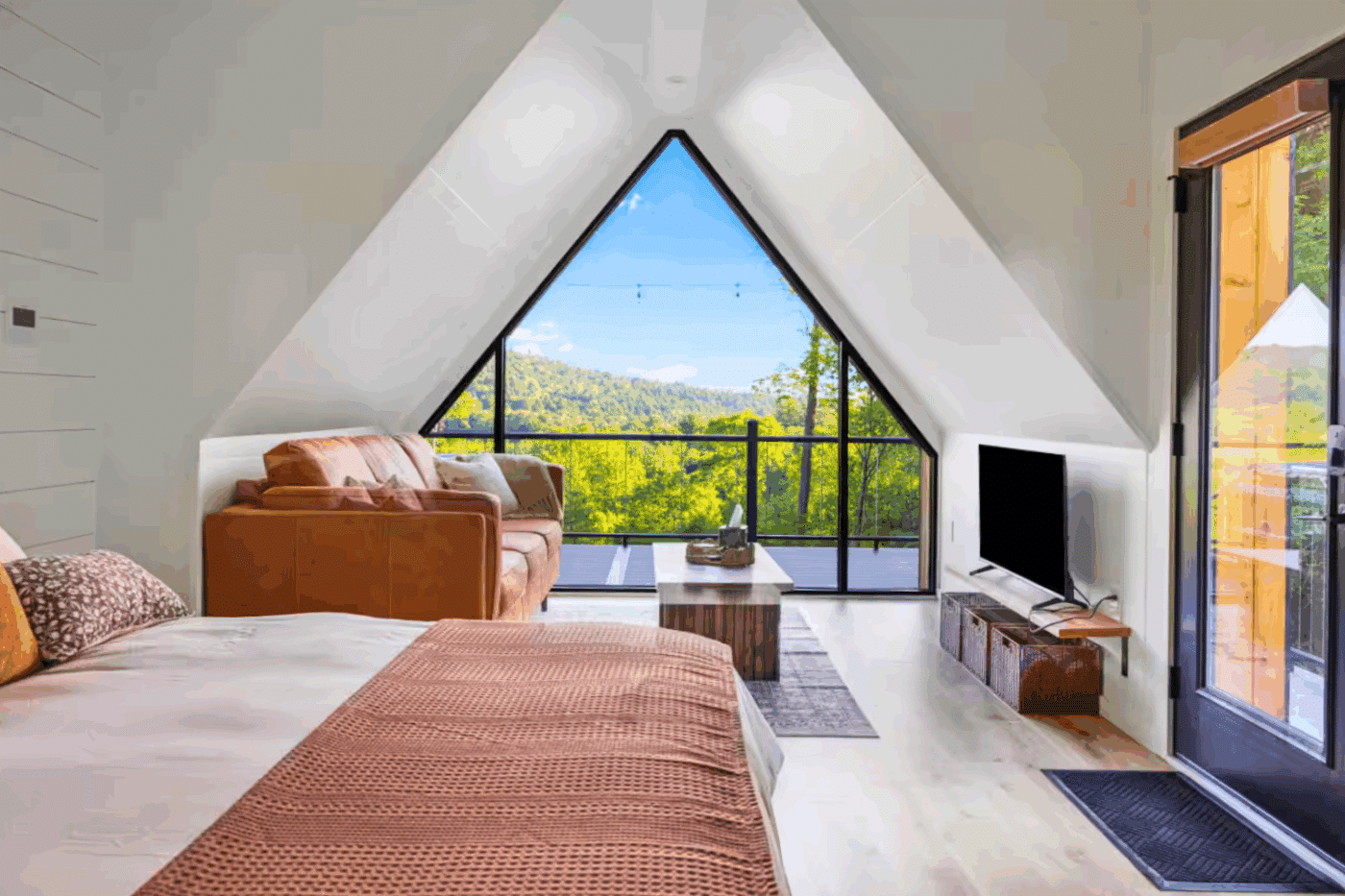 Common area of A Frame Studio park model in Shippenville Pa