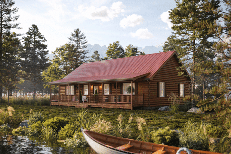 Musketeer pre fab log cabins built by Psy Homes