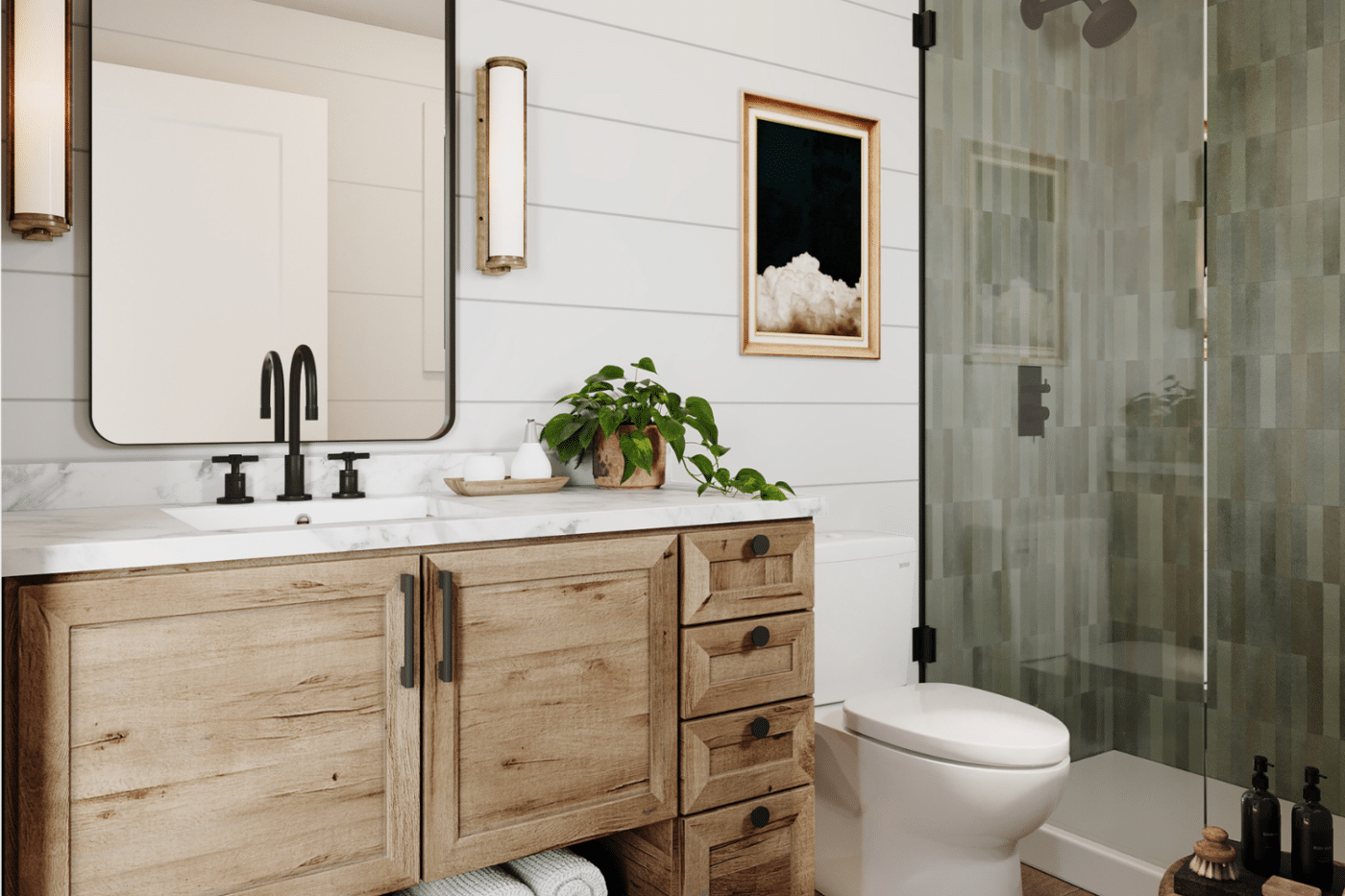 Two Pines Bathroom with Shiplap