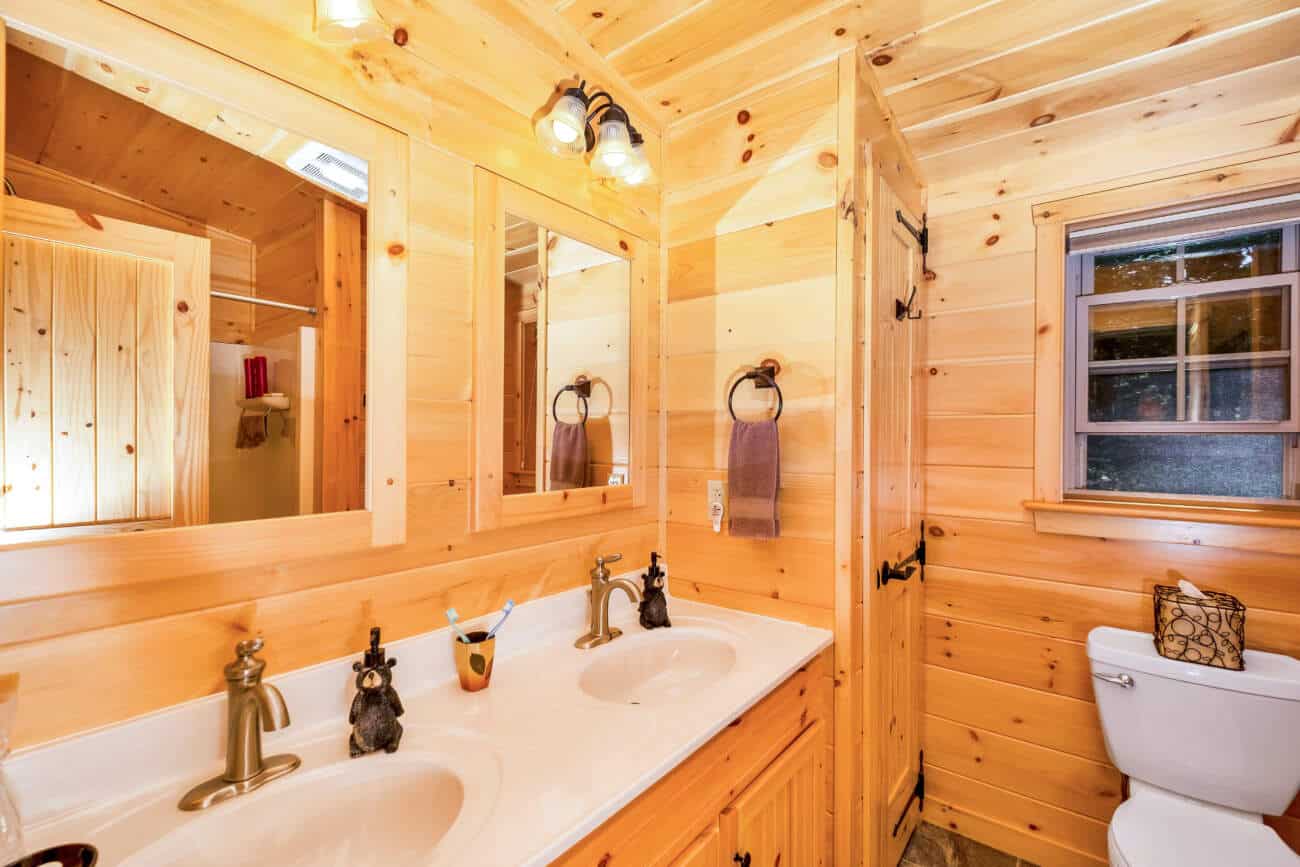 Bathroom in Log Home in Cullowhee NC