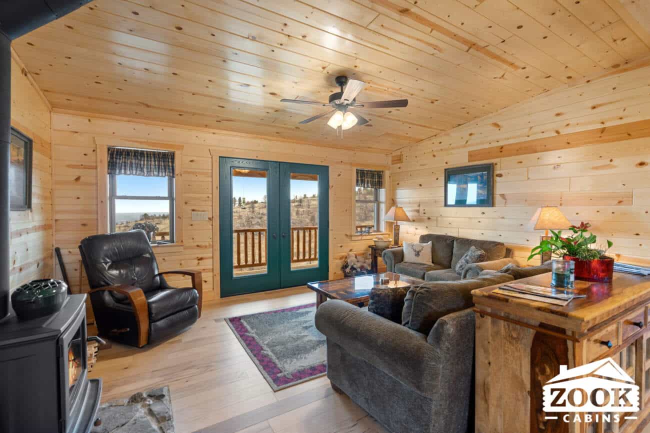 Livingroom with a view Sunset Ridge Log Cabin in Loveland CO