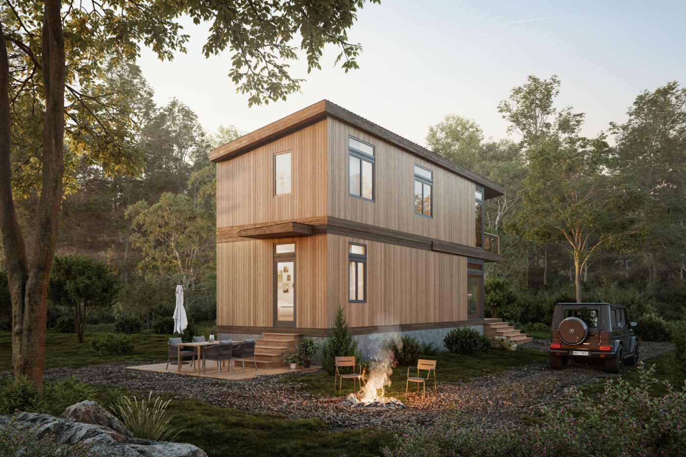 walden stack modern cabin in North Carolina