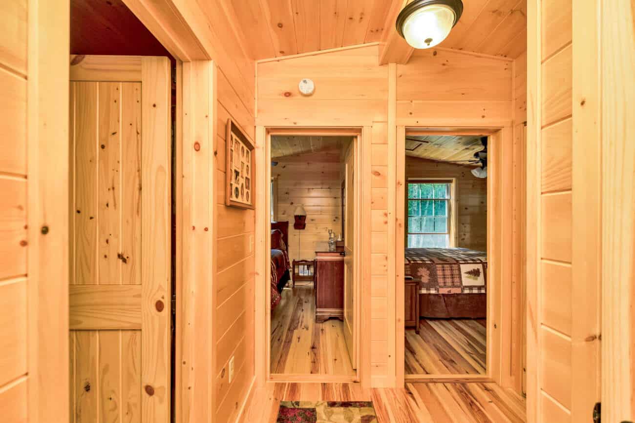 Hallway in Log Home in Cullowhee NC