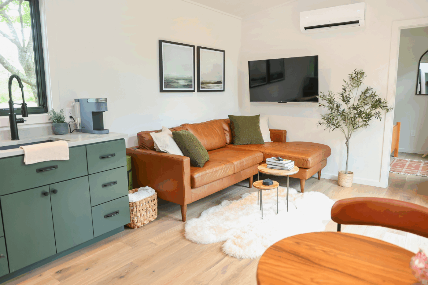 living room area of Psy Homes Alpine park model tiny home