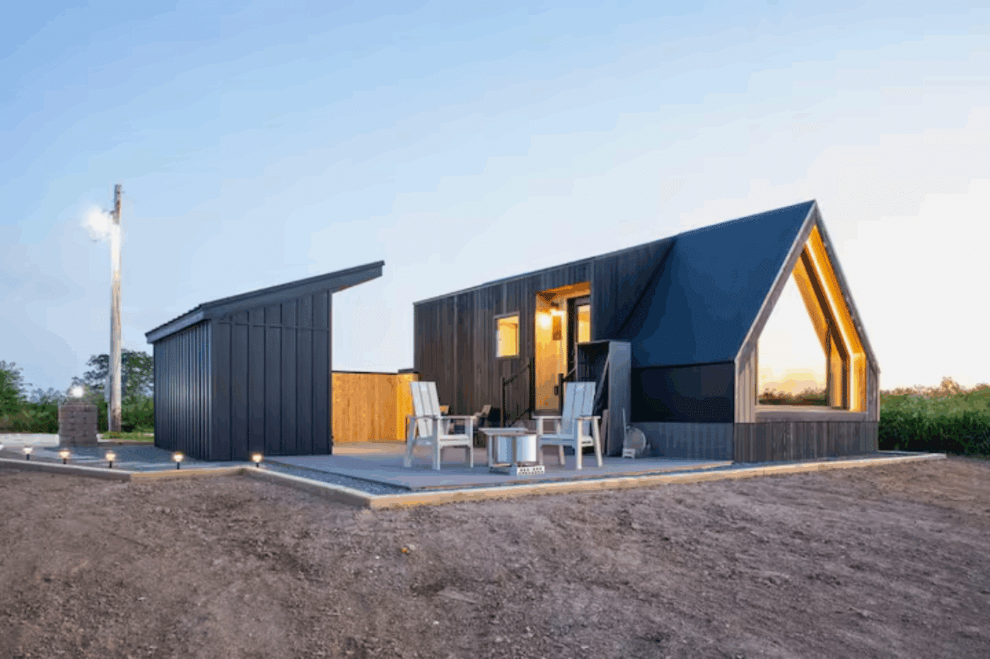 A frame studio park model tiny hom e in Memphis Missouri