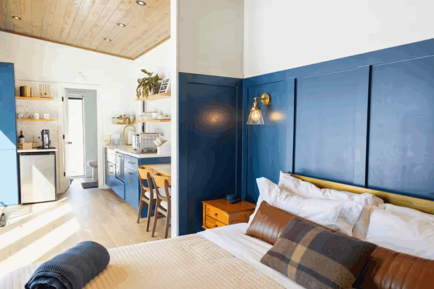 Alpine park model 1 in Madison Virginia view of storage area and sleeping area