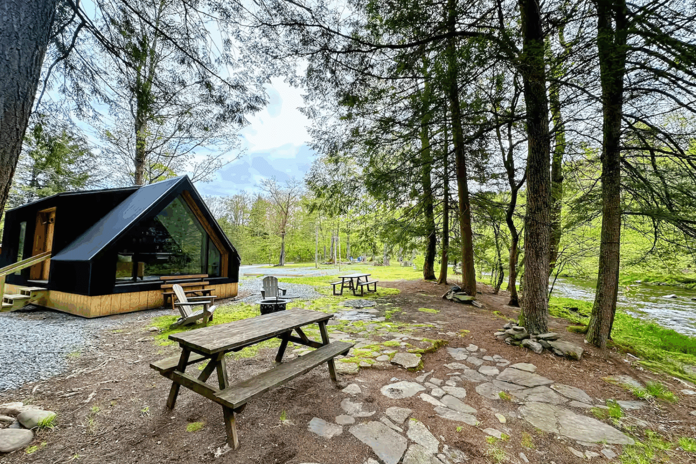 A Frame Park model Tiny home in Catskillcreek New York built and designed by Psy Homes