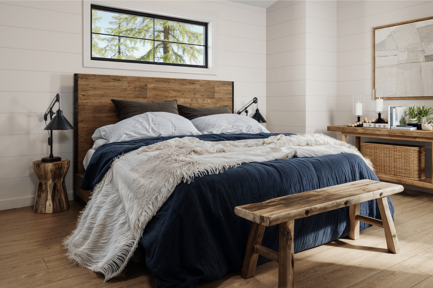 Two Pines Master Bedroom with Shiplap