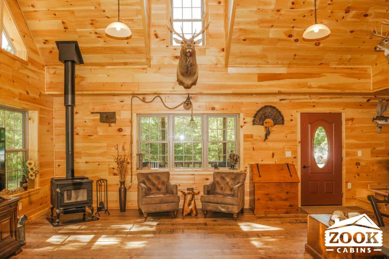 Glacier Log Home in Stroud OK interior livingroom